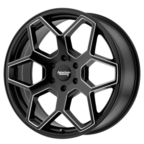 Set of 4: American Racing Ar916 Wheel, 18x8.5 +35 Offset 6x135, Gloss Black Milled - AR91688563335