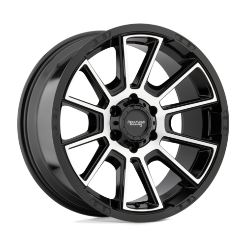 Set of 4: American Racing Ar933 Intake Wheel, 18x8.5 +18 Offset 5x127, Gloss Black Machined - AR93388550518