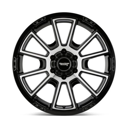 Set of 4: American Racing Ar933 Intake Wheel, 18x8.5 +18 Offset 5x127, Gloss Black Machined - AR93388550518