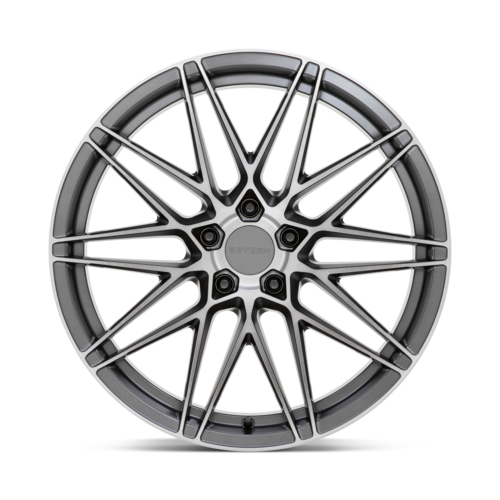 Set of 4: Beyern Damon Wheel, 18x9.5 +35 Offset 5x120, Matte Gunmetal With Brushed Face - 1895DMN355120G74
