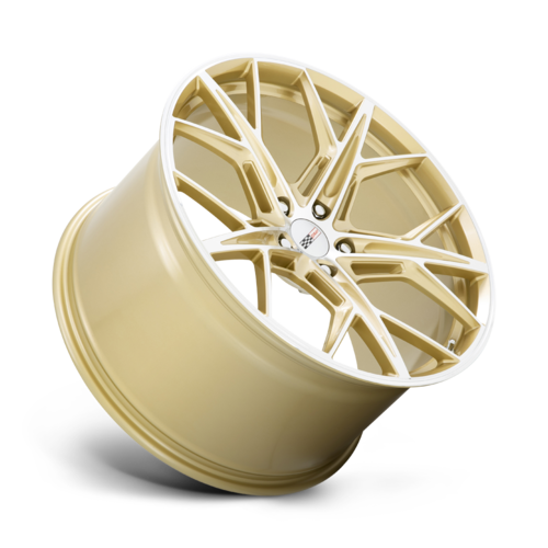 Set of 4: Cray Hammerhead Wheel, 21x9.0 +38 Offset 5x120, Gloss Gold W/ Mirror Cut Face - 2190HMH385120L67
