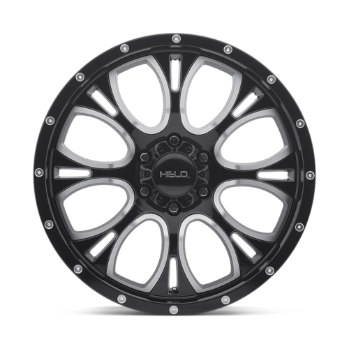 Set of 4: Helo He879 Wheel, 17x9.0 -12 Offset 6x139.7, Gloss Black Machined - HE87979068312N