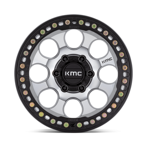 KMC Km237 Riot Beadlock Wheel, 17x9.0 -38 Offset 5x127, Machined Face Satin Black Windows With Satin Black Ring - KM237DB17905038N