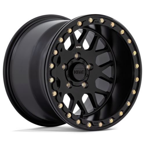 KMC Ks235 Grenade Beadlock Wheel, 15x10.0 +0 Offset 5x114.3, Satin Black - KS23551012700
