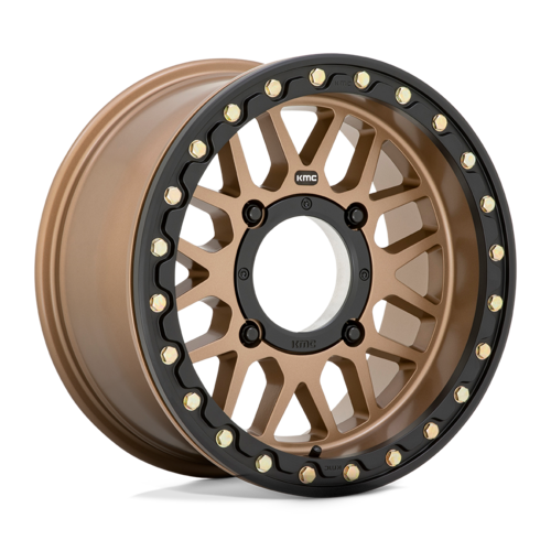 KMC Ks235 Grenade Beadlock Wheel, 15x7.0 +10 Offset 4x110, Satin Bronze - KS23557040610
