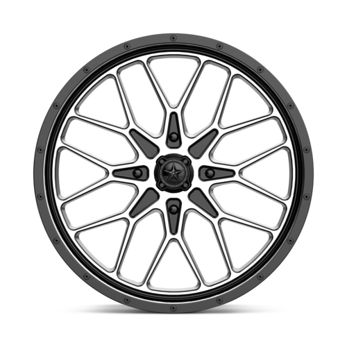 Set of 4: MSA Offroad Wheels M45 Portal Wheel, 24x7.0 +0 Offset 4x156, Gloss Black Machined - M45-024756