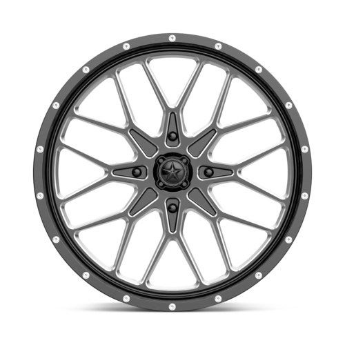 Set of 4: MSA Offroad Wheels M45 Portal Wheel, 14x7.0 +10 Offset 4x156, Gloss Black Milled - M45-04756M