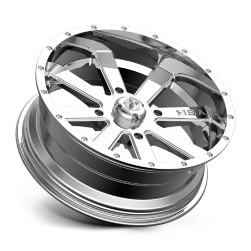 Set of 4: MSA Offroad Wheels M34 Flash Wheel, 24x7.0 +0 Offset 4x156, Chrome - M34-024756C