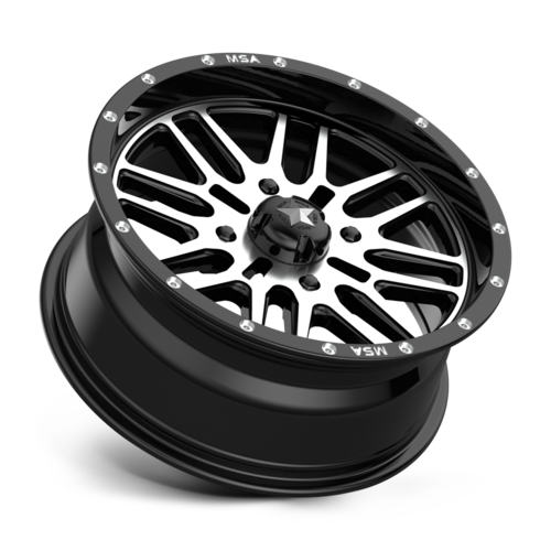 Set of 4: MSA Offroad Wheels M38 Brute Wheel, 16x7.0 +10 Offset 4x137, Gloss Black Machined - M38-06737