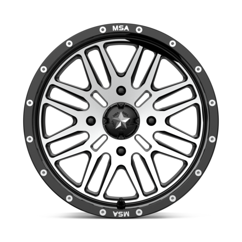 Set of 4: MSA Offroad Wheels M38 Brute Wheel, 16x7.0 +10 Offset 4x137, Gloss Black Machined - M38-06737