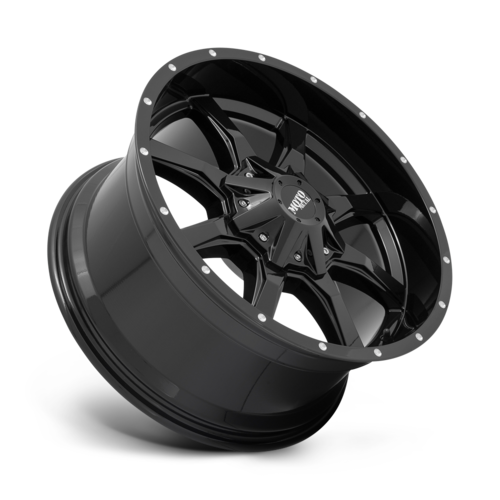 Set of 4: Moto Metal Mo970 Wheel, 16x8.0 +0 Offset 6x135/6x139.7, Gloss Black With Milled Lip - MO970680673A00