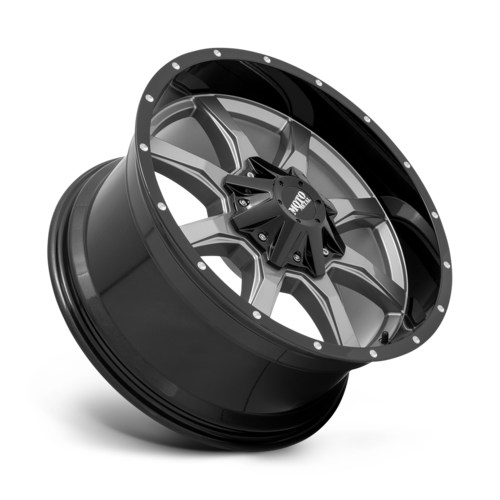 Moto Metal Mo970 Wheel, 20x12.0 -44 Offset 8x165.1, Gloss Gray Center Gloss Black Lip - MO97021280444N