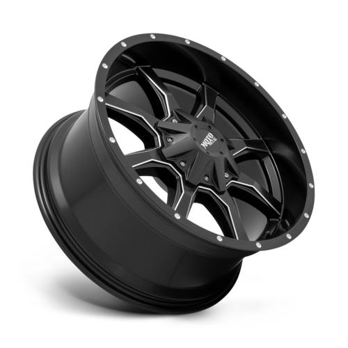 Set of 4: Moto Metal Mo970 Wheel, 17x9.0 +12 Offset 8x165.1, Semi Gloss Black Milled - MO97079080912US
