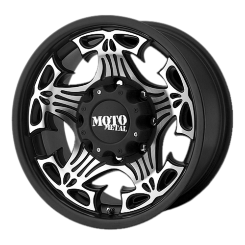 Moto Metal Mo909 Skull Wheel, 17x9.0 -12 Offset 8x165.1, Gloss Black With Machined Face - MO90979080312N