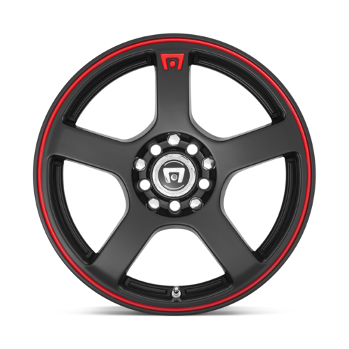 Motegi Mr116 Fs5 Wheel, 18x8.0 +45 Offset 5x105/5x114.3, Matte Black Red Racing Stripe - MR11688024745