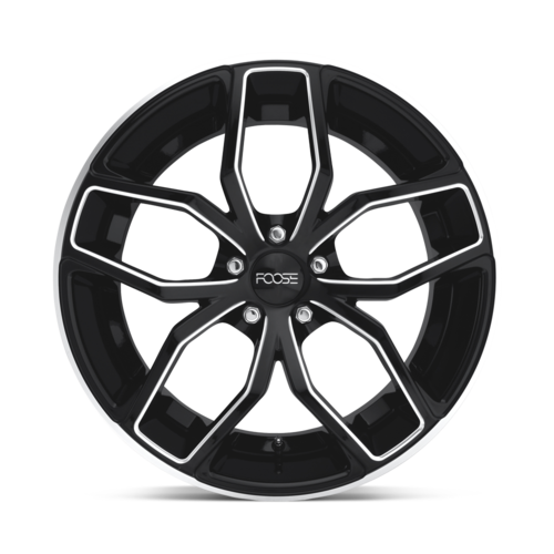 Set of 4: Foose F150 Outcast Wheel, 20x10.0 +40 Offset 5x120, Gloss Black Milled - F150200021+40