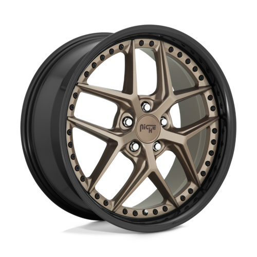Set of 4: Niche M227 Vice Wheel, 20x10.5 +35 Offset 5x120, Matte Bronze Black Bead Ring - M227200521+35
