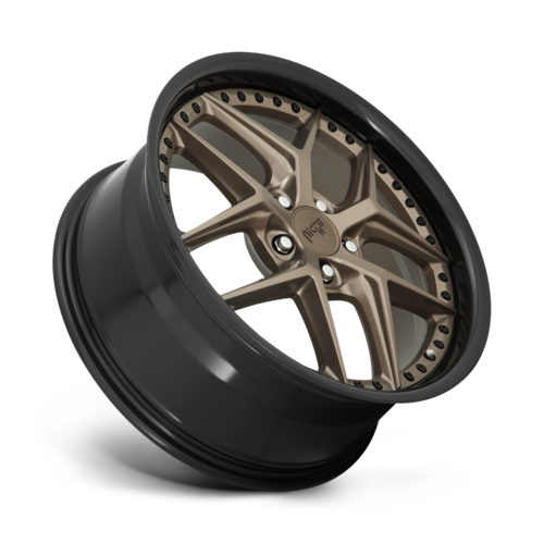 Set of 4: Niche M227 Vice Wheel, 20x10.5 +35 Offset 5x120, Matte Bronze Black Bead Ring - M227200521+35