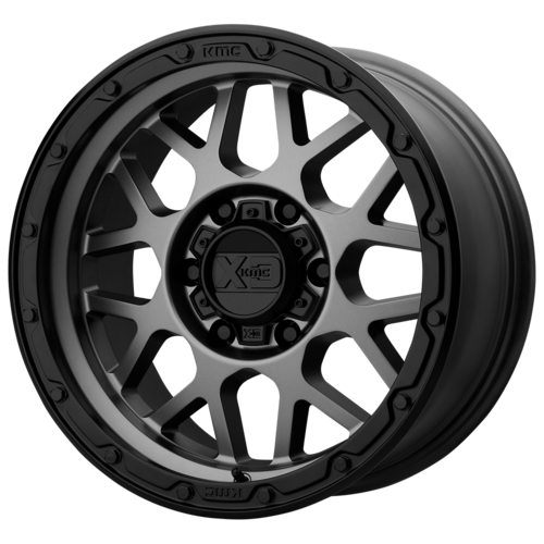 XD Xd135 Grenade Or Wheel, 18x8.5 +0 Offset 6x139.7, Matte Gray Matte Black Lip - XD13588568400