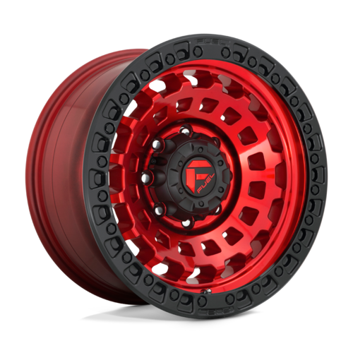 Fuel D632 Zephyr Wheel, 20x9.0 +1 Offset 5x150, Candy Red Black Bead Ring - D63220905650