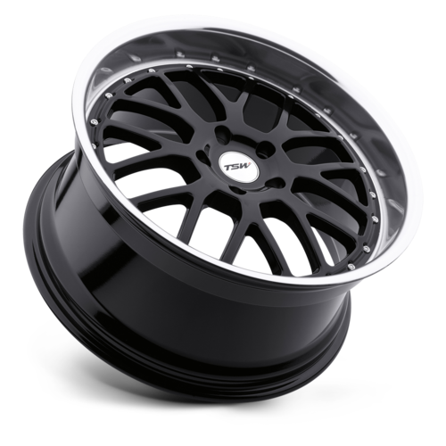 TSW Valencia Wheel, 20x8.5 +20 Offset 5x114.3, Gloss Black W/ Mirror Cut Lip - 2085VAL205114B76