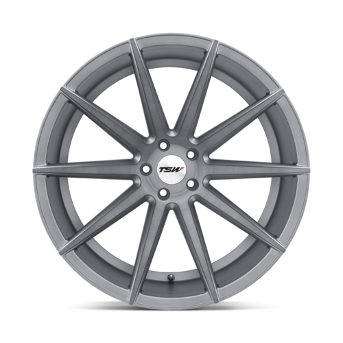TSW Clypse Wheel, 20x10.5 +25 Offset 5x112, Titanium W/ Matte Brushed Face - 2005CLP255112S66