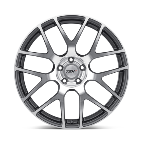 TSW Nurburgring Wheel, 20x10.0 +35 Offset 5x120, Gunmetal W/ Mirror Cut Face - 2010NUR355120S76