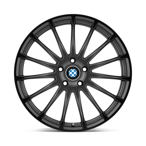 Set of 4: Beyern Aviatic Wheel, 20x9.0 +15 Offset 5x120, Matte Gunmetal W/ Gloss Black Lip - 2090BYA155120B72