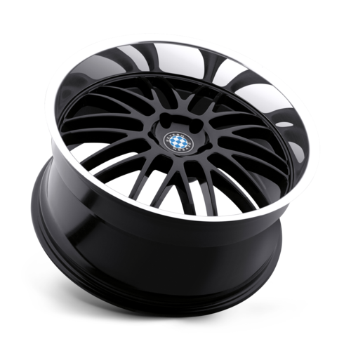 Set of 4: Beyern Mesh Wheel, 17x7.0 +27 Offset 4x100, Gloss Black W/ Mirror Cut Lip - 1770BYM274100B57