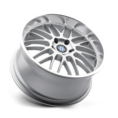 Set of 4: Beyern Mesh Wheel, 20x8.5 +20 Offset 5x120, Silver W/ Mirror Cut Lip - 2085BYM205120S72