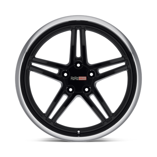 Set of 4: Cray Scorpion Wheel, 19x9.0 +50 Offset 5x120.65, Gloss Black W/ Mirror Cut Lip - 1990CRS505121B70