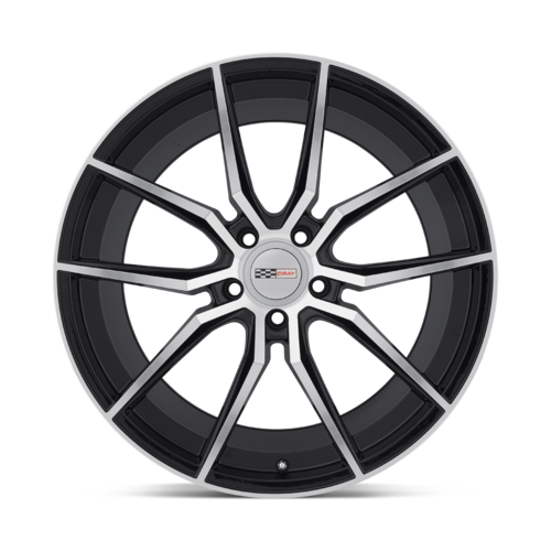 Set of 4: Cray Spider Wheel, 19x10.0 +37 Offset 5x120.65, Gloss Black W/ Mirror Cut Face - 1910CRD375121B70