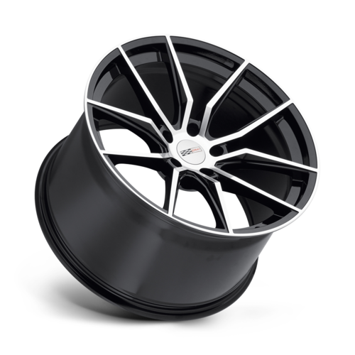 Set of 4: Cray Spider Wheel, 19x10.0 +37 Offset 5x120.65, Gloss Black W/ Mirror Cut Face - 1910CRD375121B70