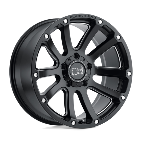 Black Rhino Highland Wheel, 18x9.5 +12 Offset 6x139.7, Matte Black W/ Milled Spokes - 1895HLD126140M12