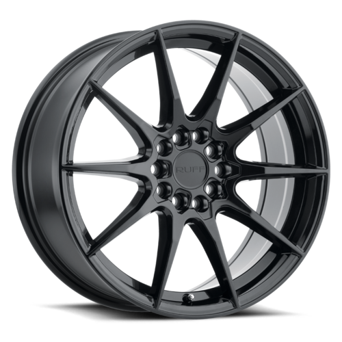 Ruff Speedster Wheel, 18x8.0 +38 Offset 5x100/5x114.3, Gloss Black - 1880SPD385D04B72