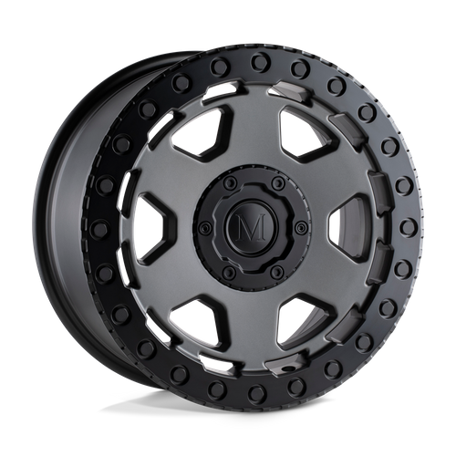 Set of 4: Mandrus Forscher Wheel, 16x8.0 +45 Offset 6x130, Matte Gunmetal W/ Black Lip Edge - 1680FSR386130G84