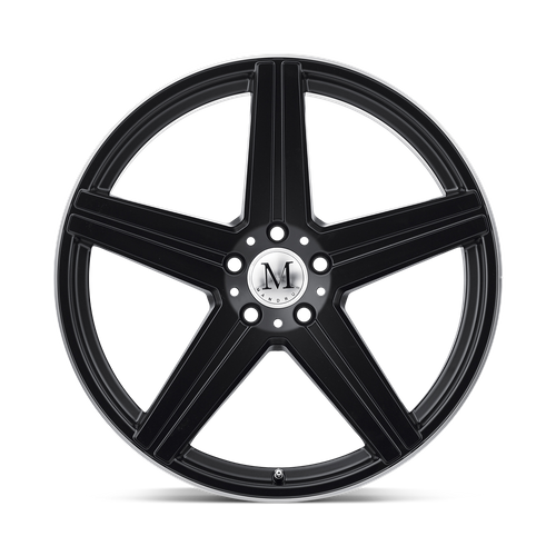 Set of 4: Mandrus Estrella Wheel, 20x10.0 +40 Offset 5x112, Matte Black W/ Machined Lip - 2010MAE405112M66