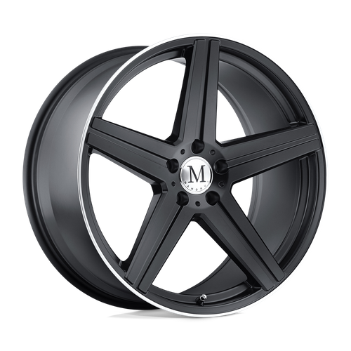 Set of 4: Mandrus Estrella Wheel, 20x10.0 +40 Offset 5x112, Matte Black W/ Machined Lip - 2010MAE405112M66
