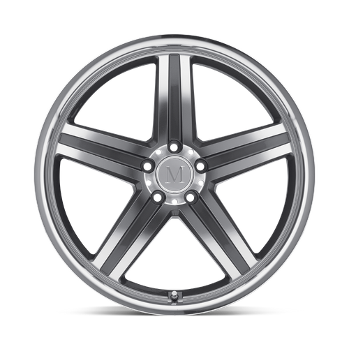 Set of 4: Mandrus Mannheim Wheel, 22x10.5 +42 Offset 5x112, Gunmetal W/ Mirror Cut Face & Lip - 2205MAH425112B66