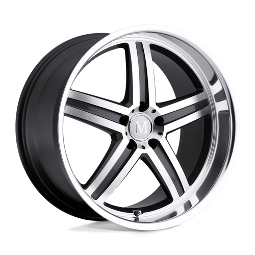 Set of 4: Mandrus Mannheim Wheel, 22x10.5 +42 Offset 5x112, Gunmetal W/ Mirror Cut Face & Lip - 2205MAH425112B66