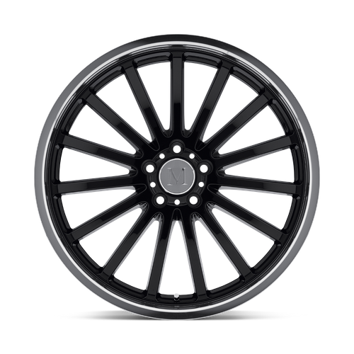 Set of 4: Mandrus Millenium Wheel, 22x10.5 +42 Offset 5x112, Gloss Black W/ Mirror Cut Lip - 2205MAM425112B66