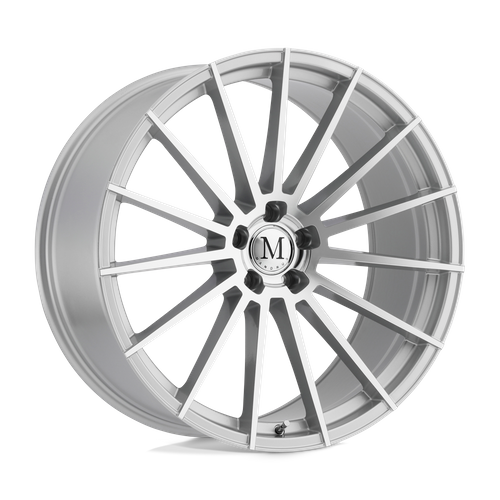 Set of 4: Mandrus Stirling Wheel, 20x9.0 +20 Offset 5x112, Silver W/ Mirror Cut Face - 2090MAN205112S66