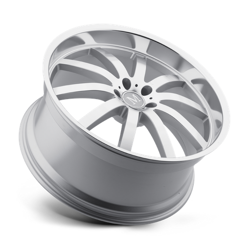 Set of 4: Mandrus Wilhelm Wheel, 20x10.0 +25 Offset 5x112, Silver W/ Mirror Cut Face & Lip - 2010MAW255112S66