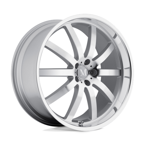 Set of 4: Mandrus Wilhelm Wheel, 20x10.0 +25 Offset 5x112, Silver W/ Mirror Cut Face & Lip - 2010MAW255112S66