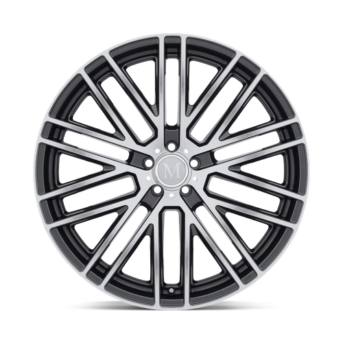 Set of 4: Mandrus Masche Wheel, 22x10.5 +38 Offset 5x112, Gloss Gunmetal W/ Mirror Cut Face - 2205MMA385112G66