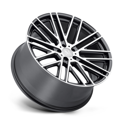 Set of 4: Mandrus Masche Wheel, 22x10.5 +38 Offset 5x112, Gloss Gunmetal W/ Mirror Cut Face - 2205MMA385112G66