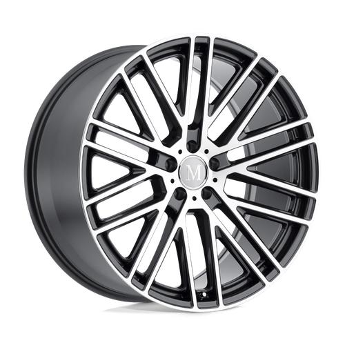 Set of 4: Mandrus Masche Wheel, 22x10.5 +38 Offset 5x112, Gloss Gunmetal W/ Mirror Cut Face - 2205MMA385112G66