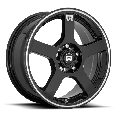 Set of 4: Motegi Mr116 Fs5 Wheel, 15x6.5 +40 Offset 5x100/5x114.3, Gloss Black Machined Flange - MR11656531340