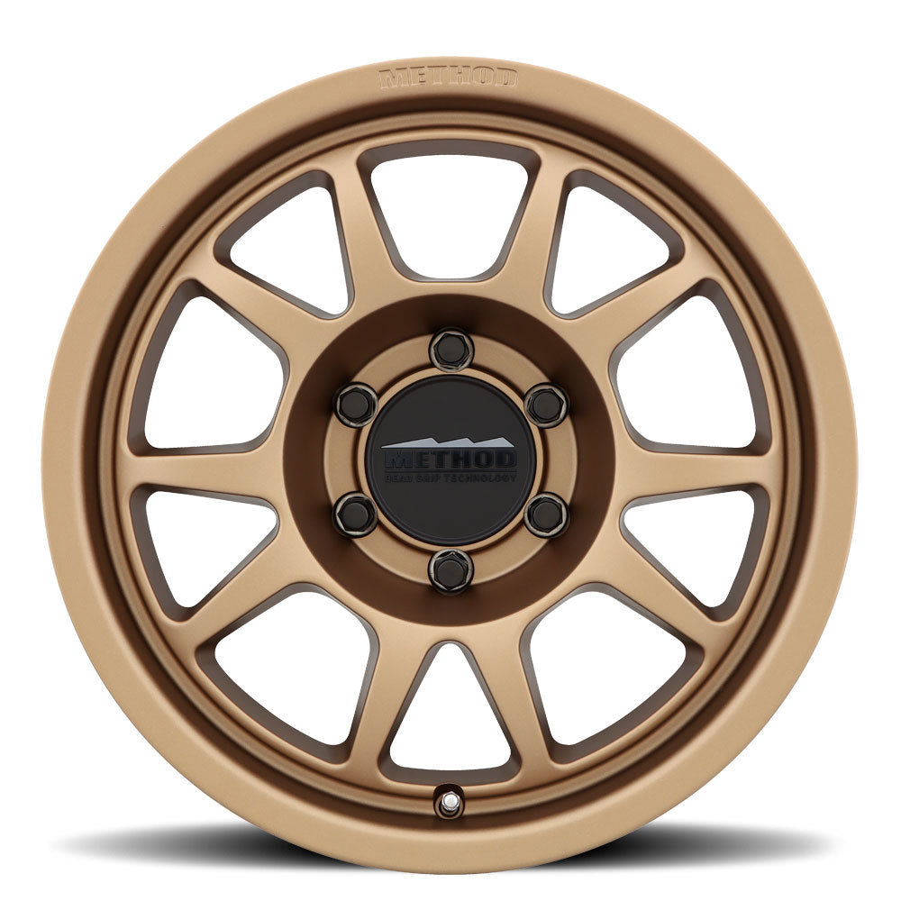 Set of 4: Method MR702 17x8.5 0mm Offset 6x5.5 106.25mm CB Method Bronze - MR70278560900