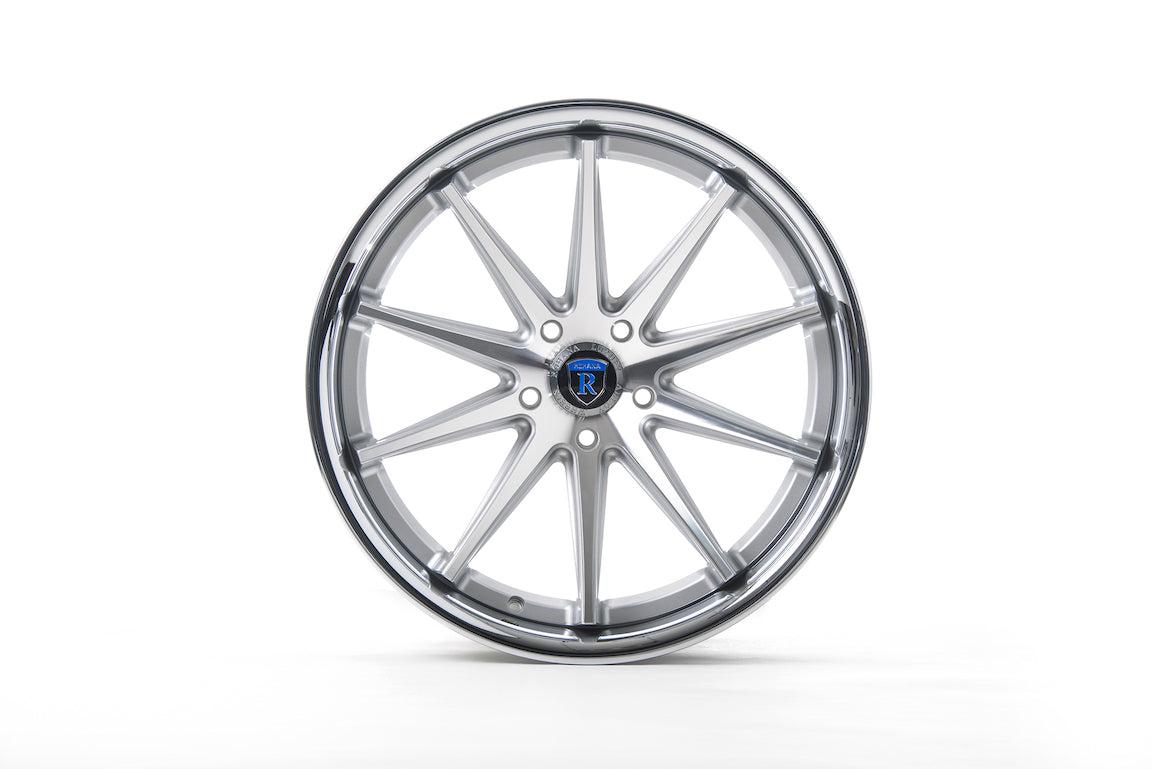 Rohana RC10 Wheel, 19X8.5, 5-114.3, +10, Machine Silver/Chrome Lip - RC1019855114MS10.